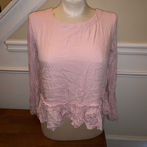 Cloth & Stone pink ruffle shirt size- XS